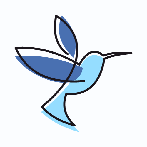 Illustration of a blue hummingbird symbolizing freedom alongside a survivor story of familial trafficking.